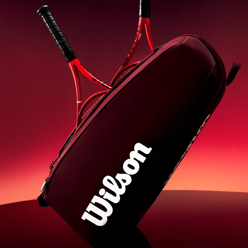 Defyer 9 Pack Racket Bag, Wilson Defyer 9 Pack Racket Bag with raquets