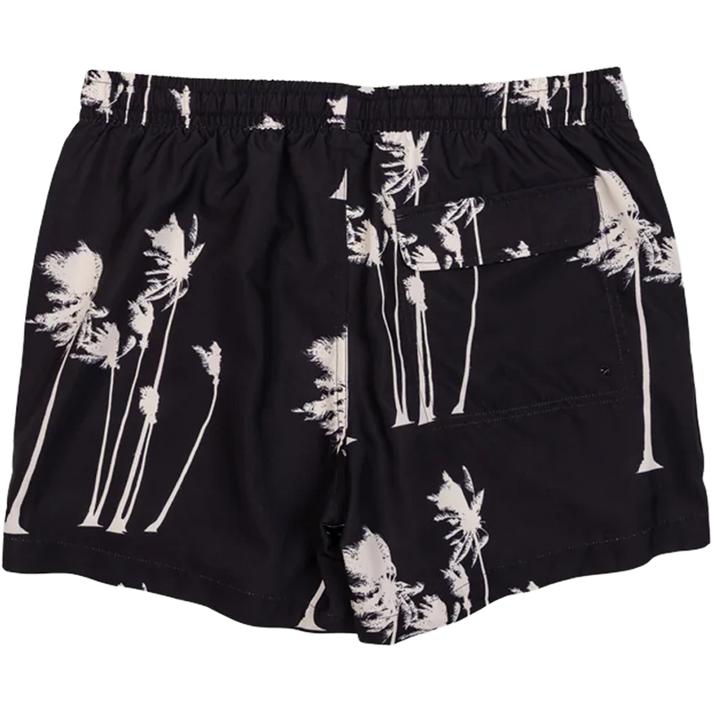 Men's Hurricane Palm Swim Short, Duvin Design Men's Hurricane Palm Swim Short in black back view