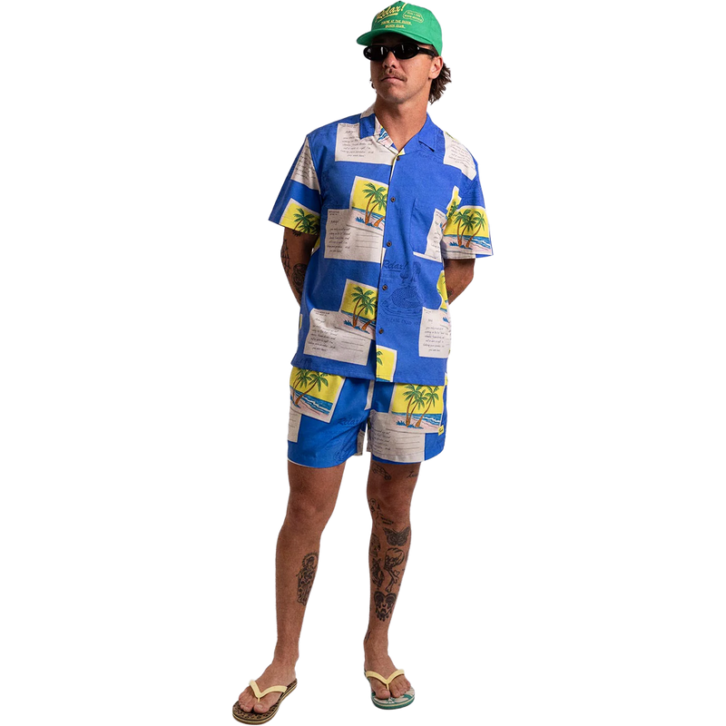 Men's From Vacation Swim Short, Men's From Vacation Swim Short in Blue on model