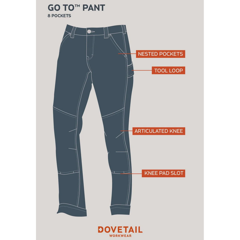 Women's GO TO Pant, Dovetail Women's GO TO Pant in 021 Cement Grey features