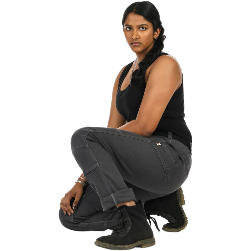 Women's GO TO Pant, Dovetail Women's GO TO Pant in 021 Cement Grey on model kneeling