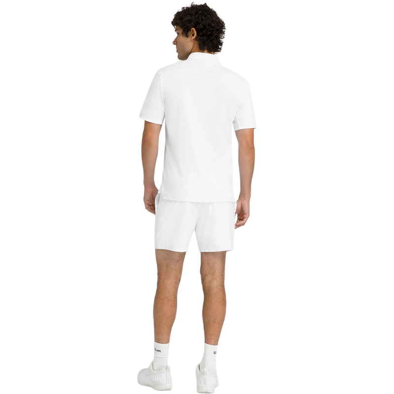 Men's Challengers Technical Polo, Wilson Challengers Technical Polo in Bright White back view on model