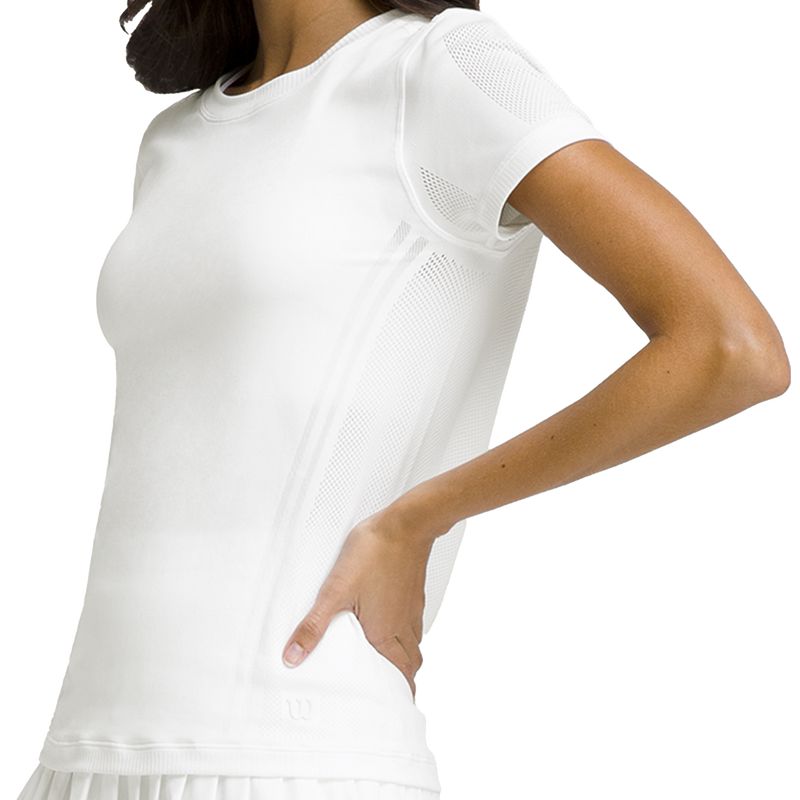 Women's Pro Seamless Tee, Wilson Women's Pro Seamless Tee 3/4 Front