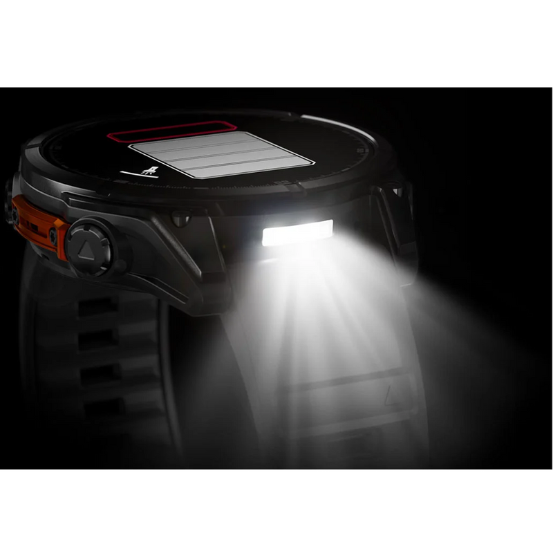 Fenix 8 47mm - Slate Gray Black, Garmin Fenix 8 47mm Slate Gray Black with LED flashlight displayed