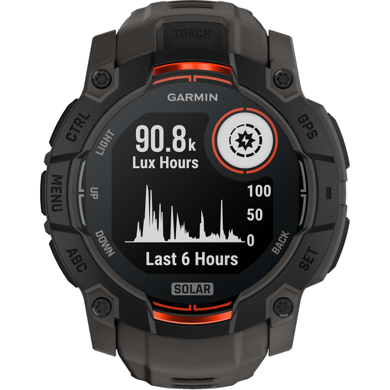 Instinct 3 Solar 50mm Black, Garmin Instinct 3 Solar 50mm Black solar intensity