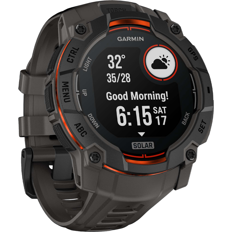 Instinct 3 Solar 50mm Black, Garmin Instinct 3 Solar 50mm Black front 3/4