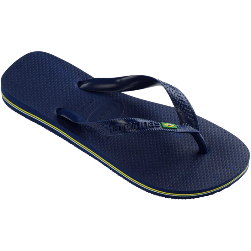 Women's Brazil Logo, Havaianas Women's Brazil Logo in Navy Blue top angled view