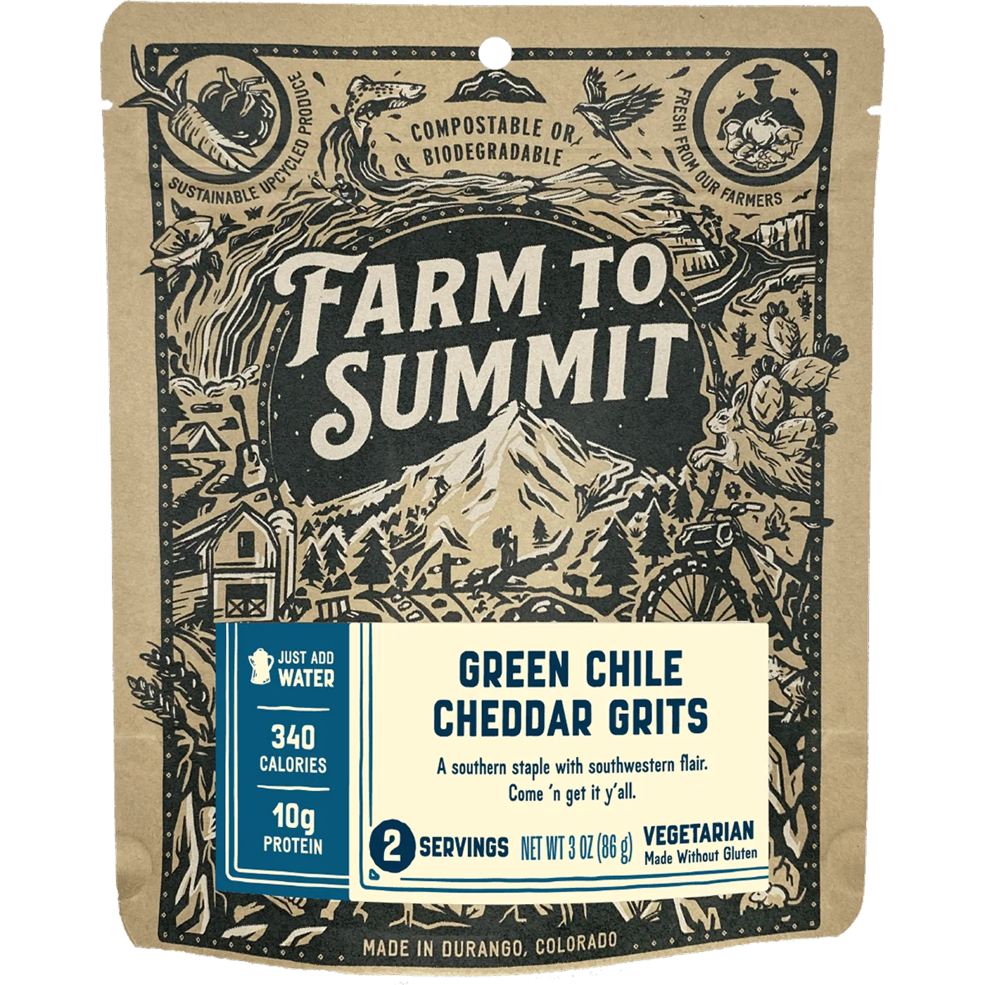 Green Chile Cheddar Grits (2 servings) alternate view