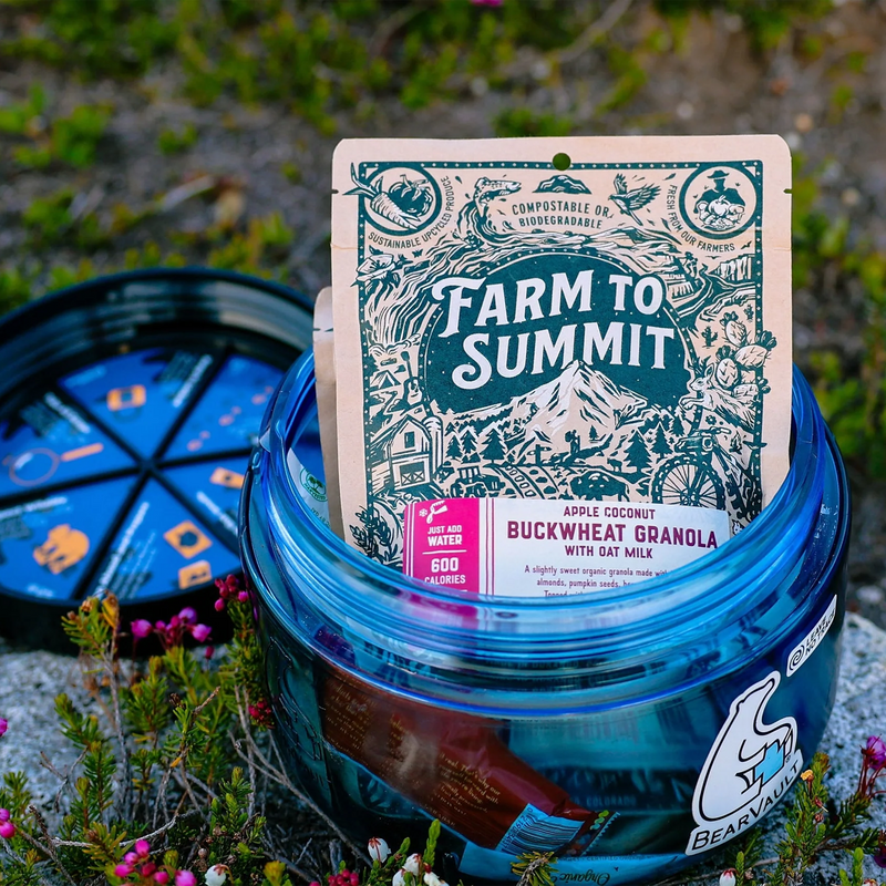 Buckwheat Granola with Oat Milk (2 Servings), Farm To Summit Buckwheat Granola with Oat Milk with bear canister