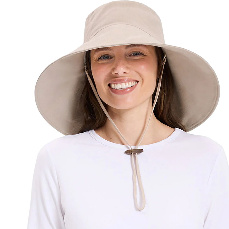 Women's Ultra Wide Cotton Linen Hat UPF 50+, Featured Image