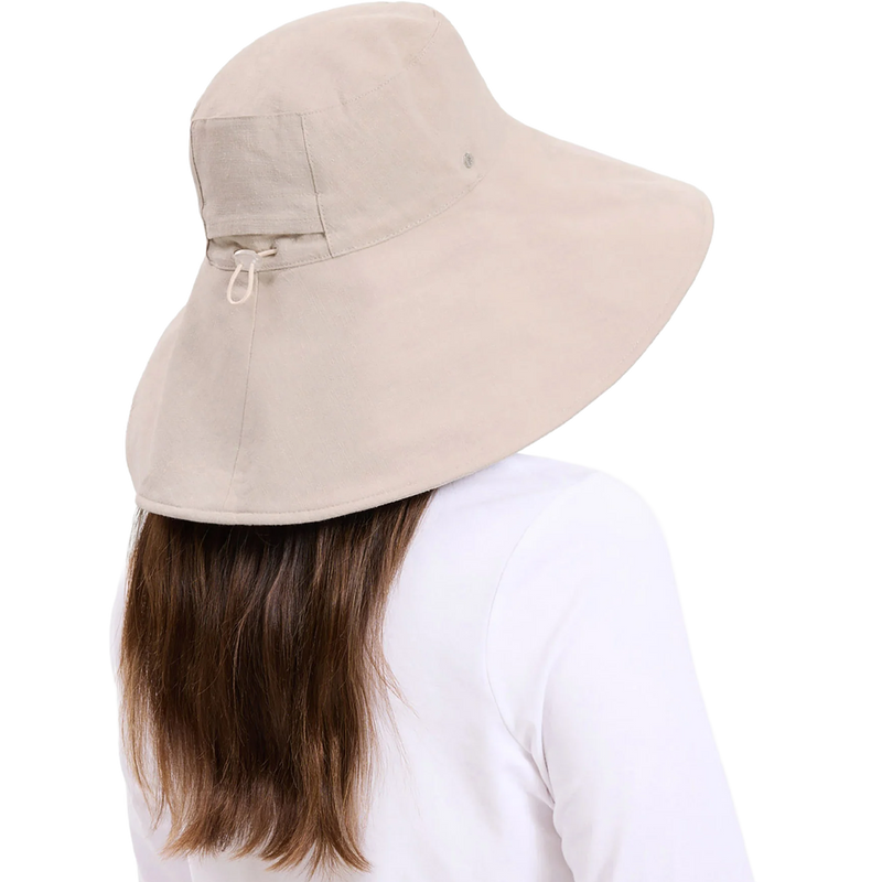 Women's Ultra Wide Cotton Linen Hat UPF 50+, Solbari Women's Ultra Wide Cotton Linen Hat UPF 50+ side