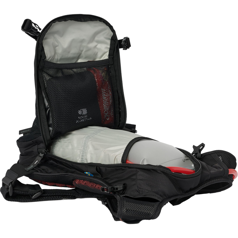 MTB Hydro 9L, USWE MTB Hydro 9L in Black unzipped