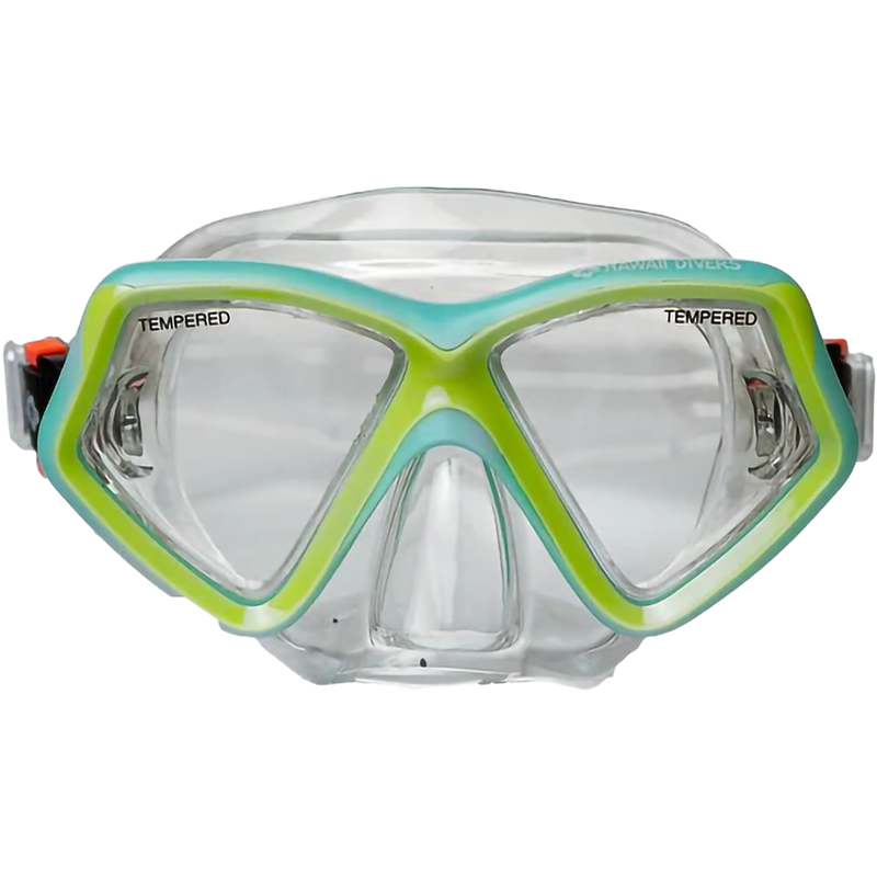 Youth Kids Jelly Fish Mask, Hawaii Divers Youth Kids Jelly Fish Mask in Teal/Yellow front