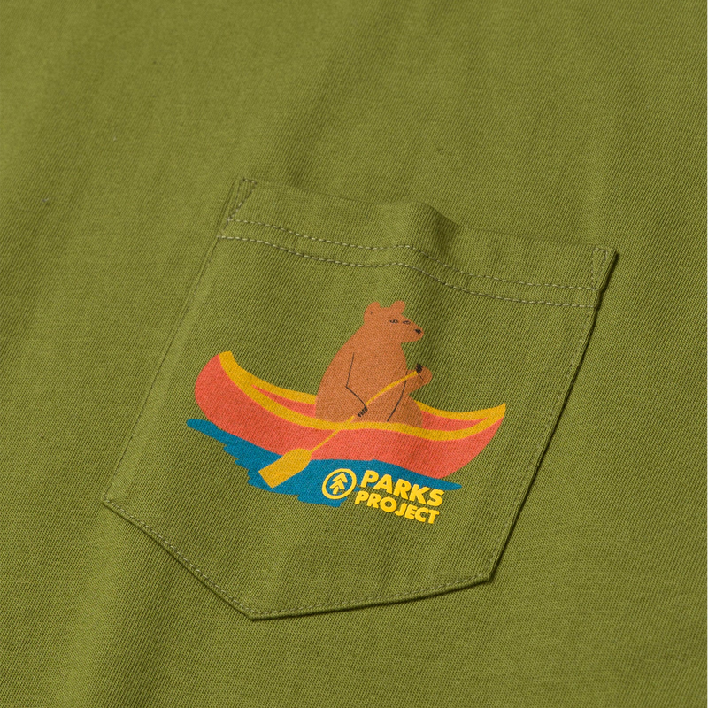 Bears at Camp Pocket Tee, Parks Project Bears at Camp Pocket Tee in Olive with pocket detail