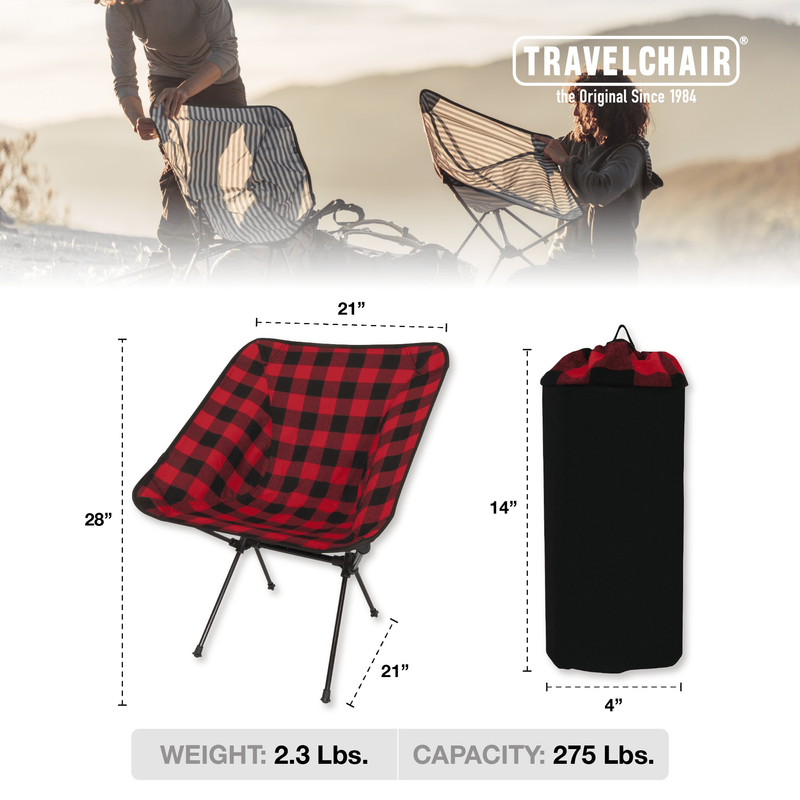 C-Series Joey Buffalo Plaid, TravelChair C-Series Joey Buffalo Plaid dimensions