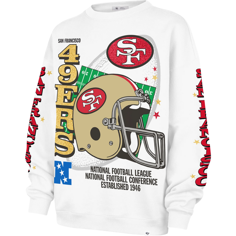 Women's 49ers Historic Thunderous Oversized Crew, Featured Image