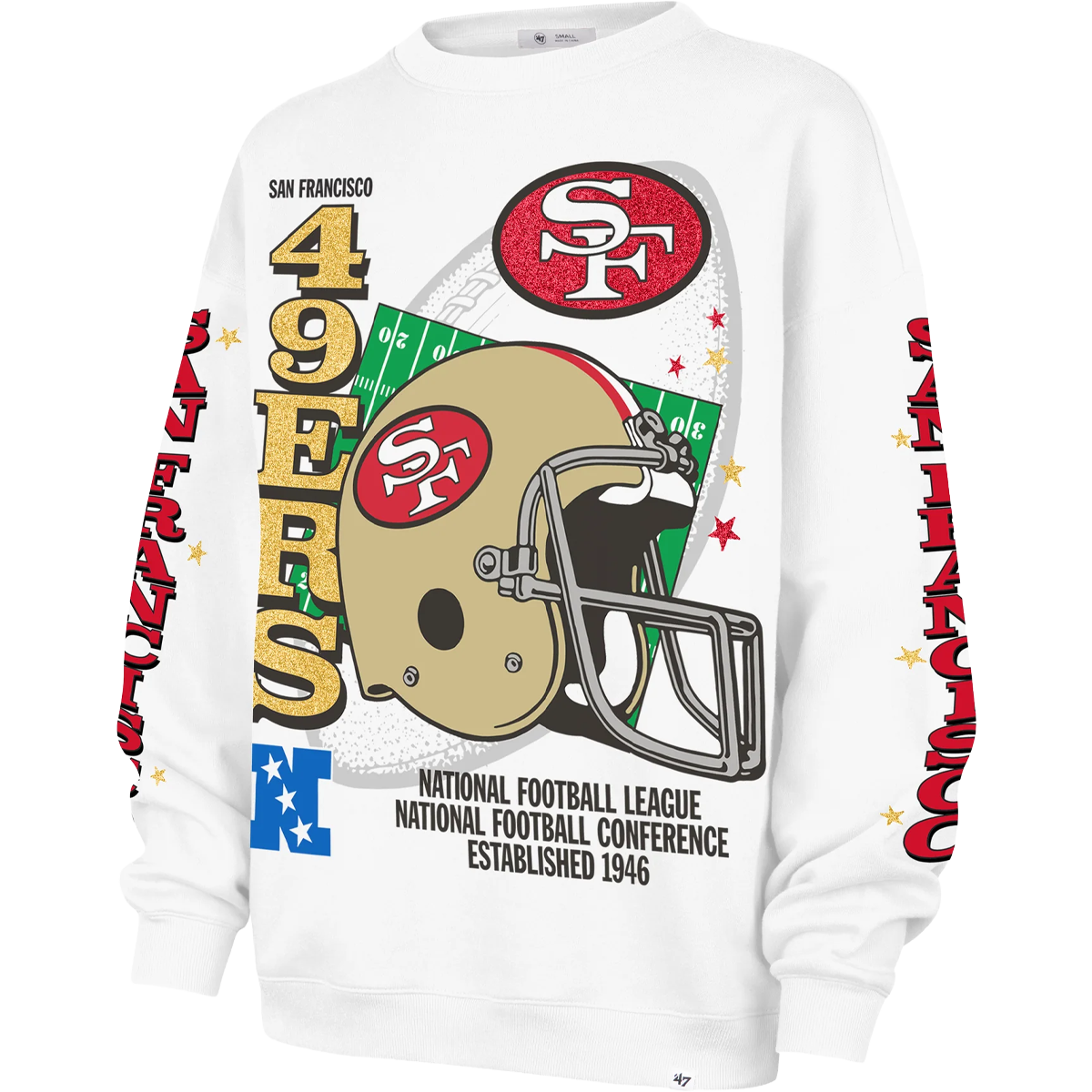 Women's 49ers Historic Thunderous Oversized Crew alternate view