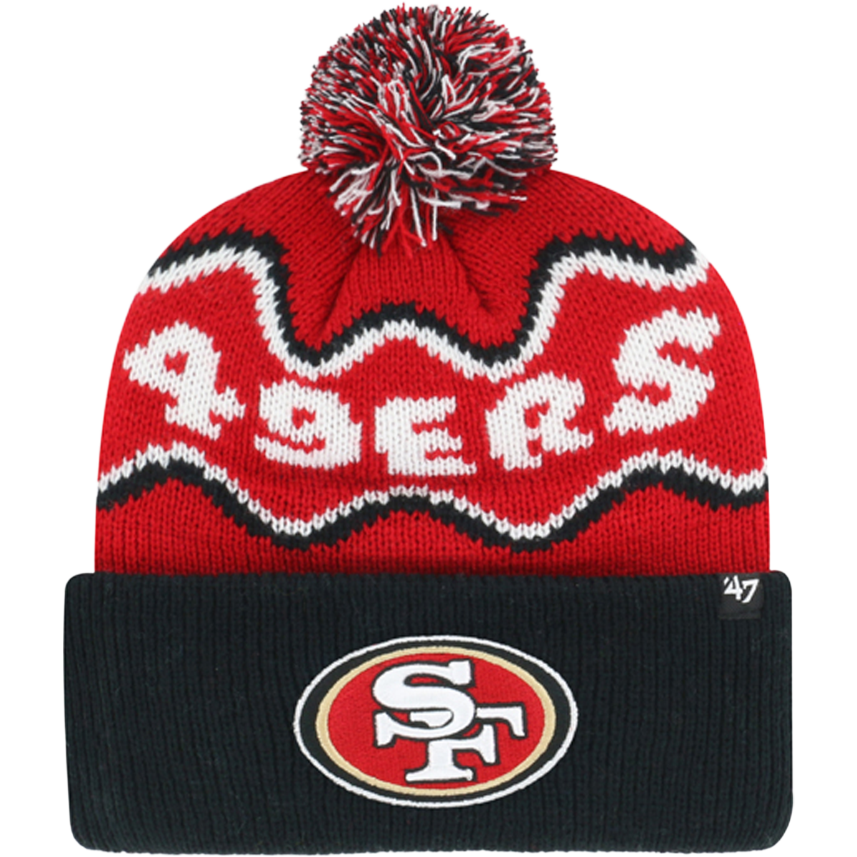 Youth 49ers Squiggle Script 47 Cuff Knit alternate view