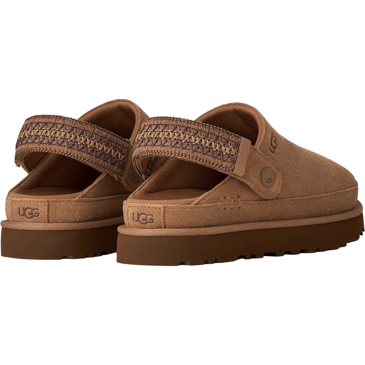 UGG Women's Goldenstar Uggbraid Clog in chestnut back view