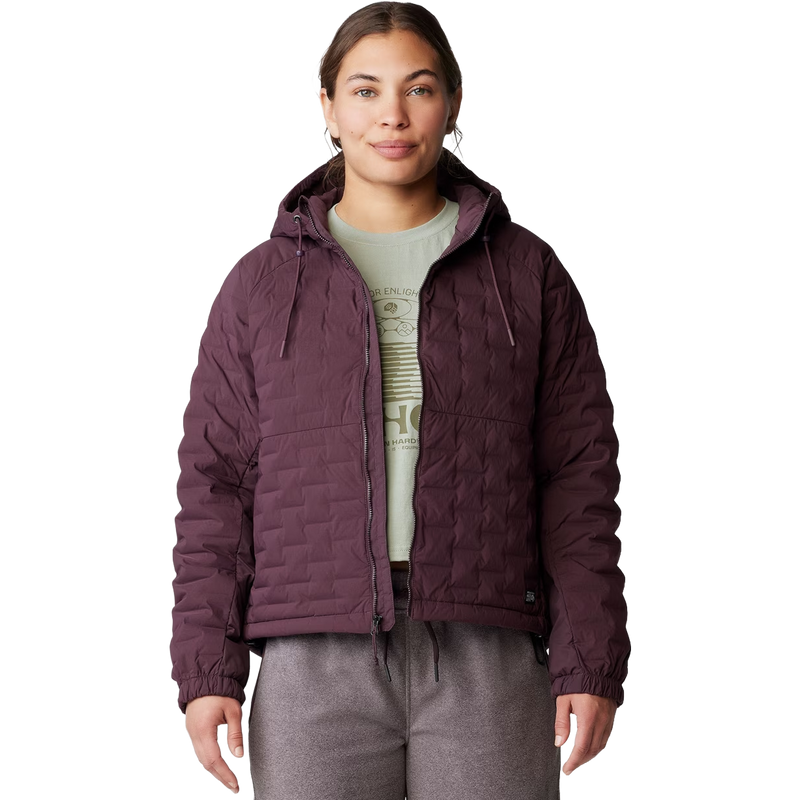 Women's Stretchdown Light Full Zip Hoody, Mountain Hardwear Women's Stretchdown Light Full Zip Hoody unzipped