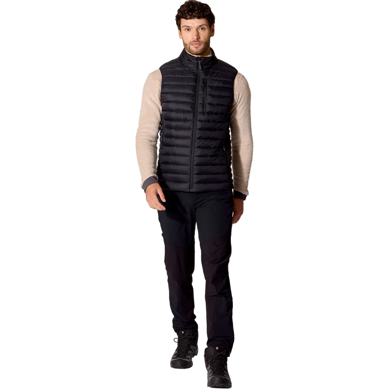 Men's Microlight Down Vest, Rab Men's Microlight Down Vest in BL Black front