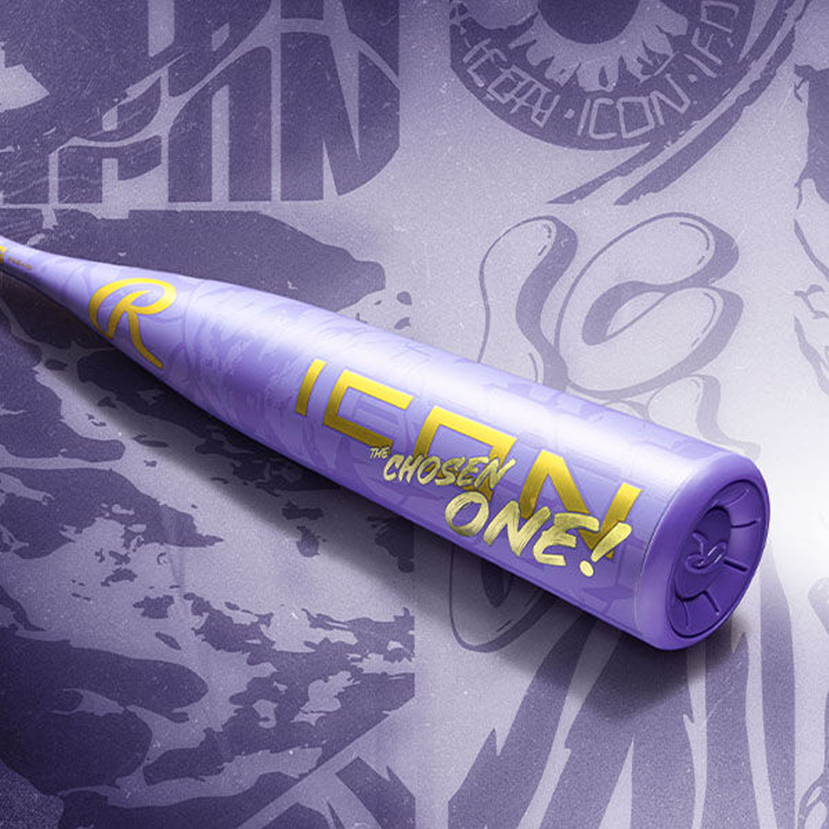 Rawlings Icon Chosen One BBCOR -3 in Purple top bat view