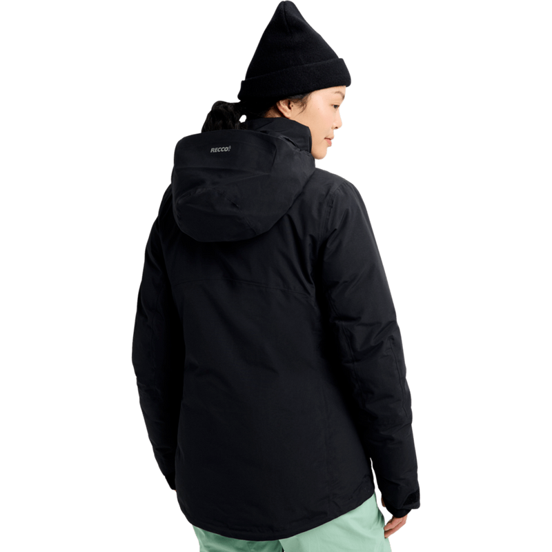Women's AK Flare 2L Down GTX Down Jacket, Burton Women's AK Flare 2L Down GTX Down Jacket in True Black back view