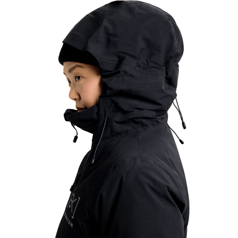 Women's AK Flare 2L Down GTX Down Jacket, Burton Women's AK Flare 2L Down GTX Down Jacket in True Black hood detail