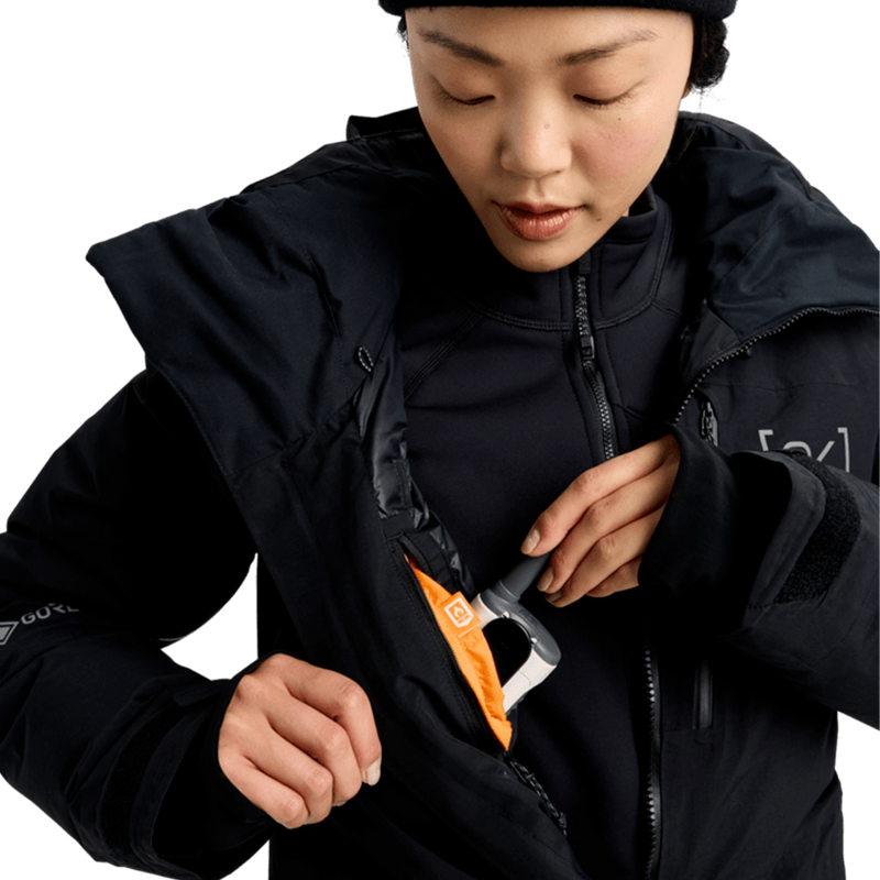 Women's AK Flare 2L Down GTX Down Jacket, Burton Women's AK Flare 2L Down GTX Down Jacket in True Black pocket detail