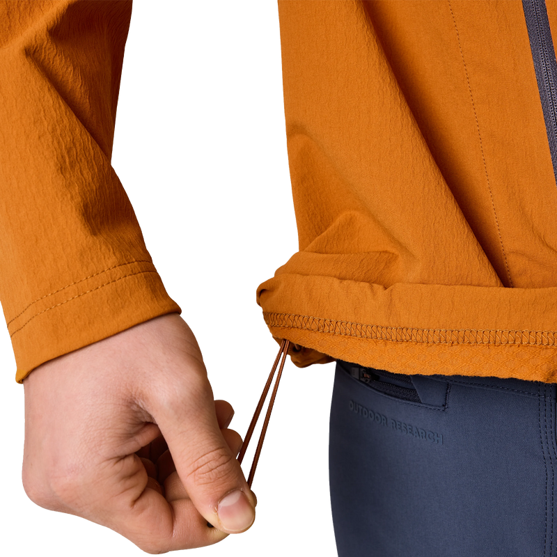 Men's Ultima Softshell Hoodie, Outdoor Research Men's Ultima Softshell Hoodie waist cinch