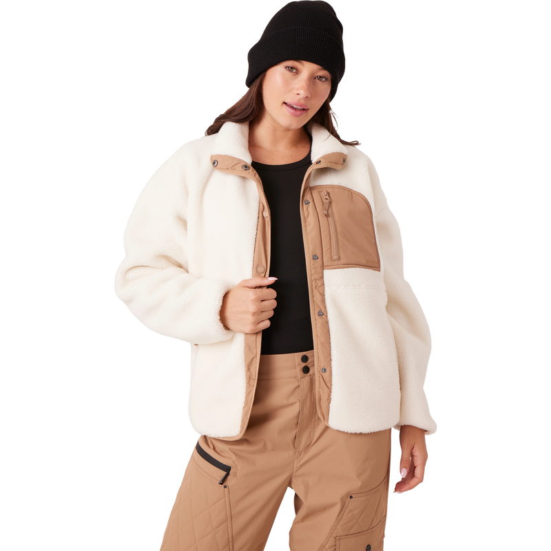 Roxy Women's Axel Bonded Sherpa Jacket in Vanilla