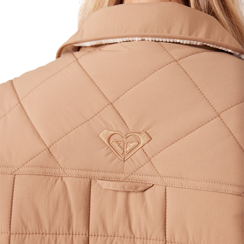 Roxy Women's Alpine Quilted Shacket Back Embroidery