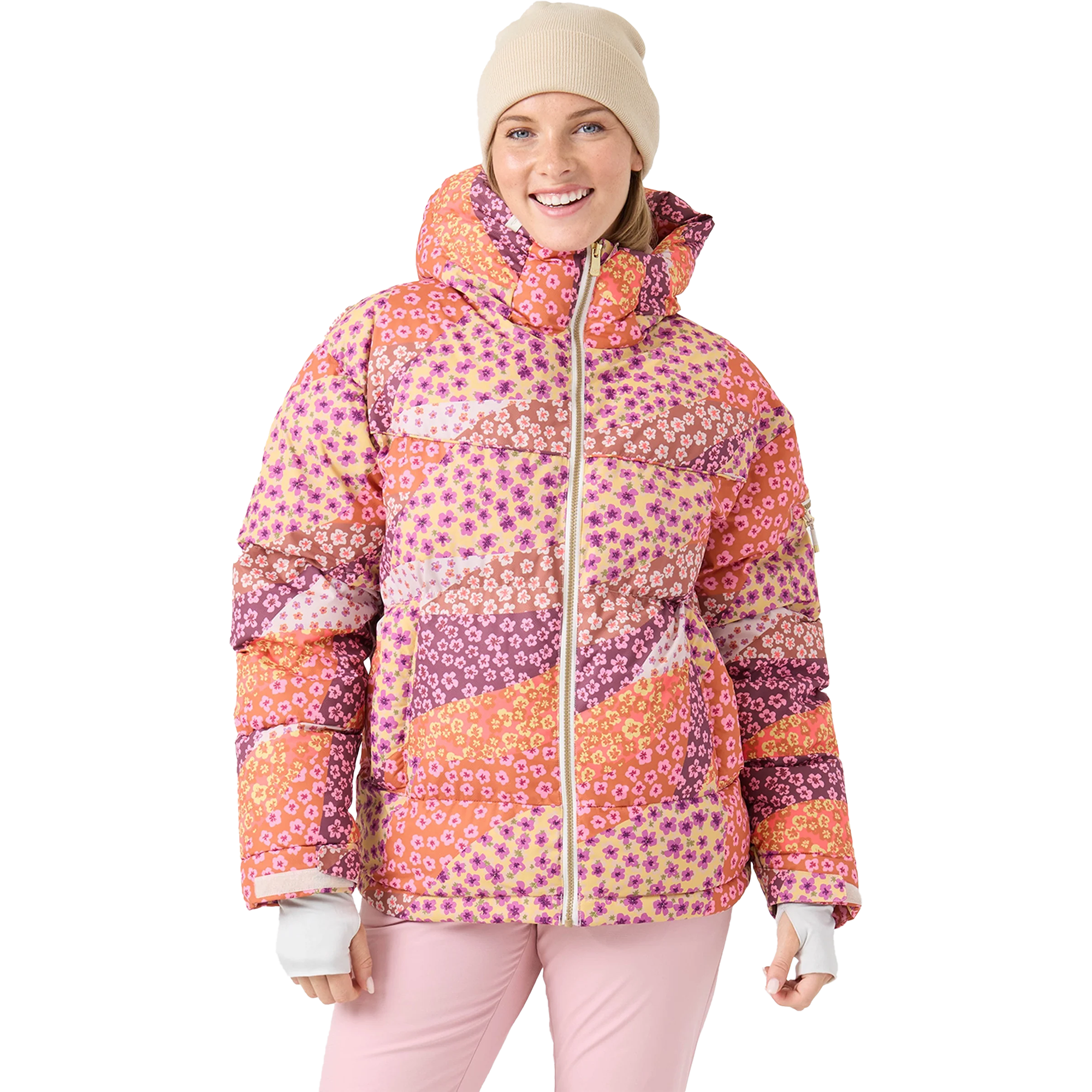 Roxy Women's Alofted Puffy Jacket in Petal Power