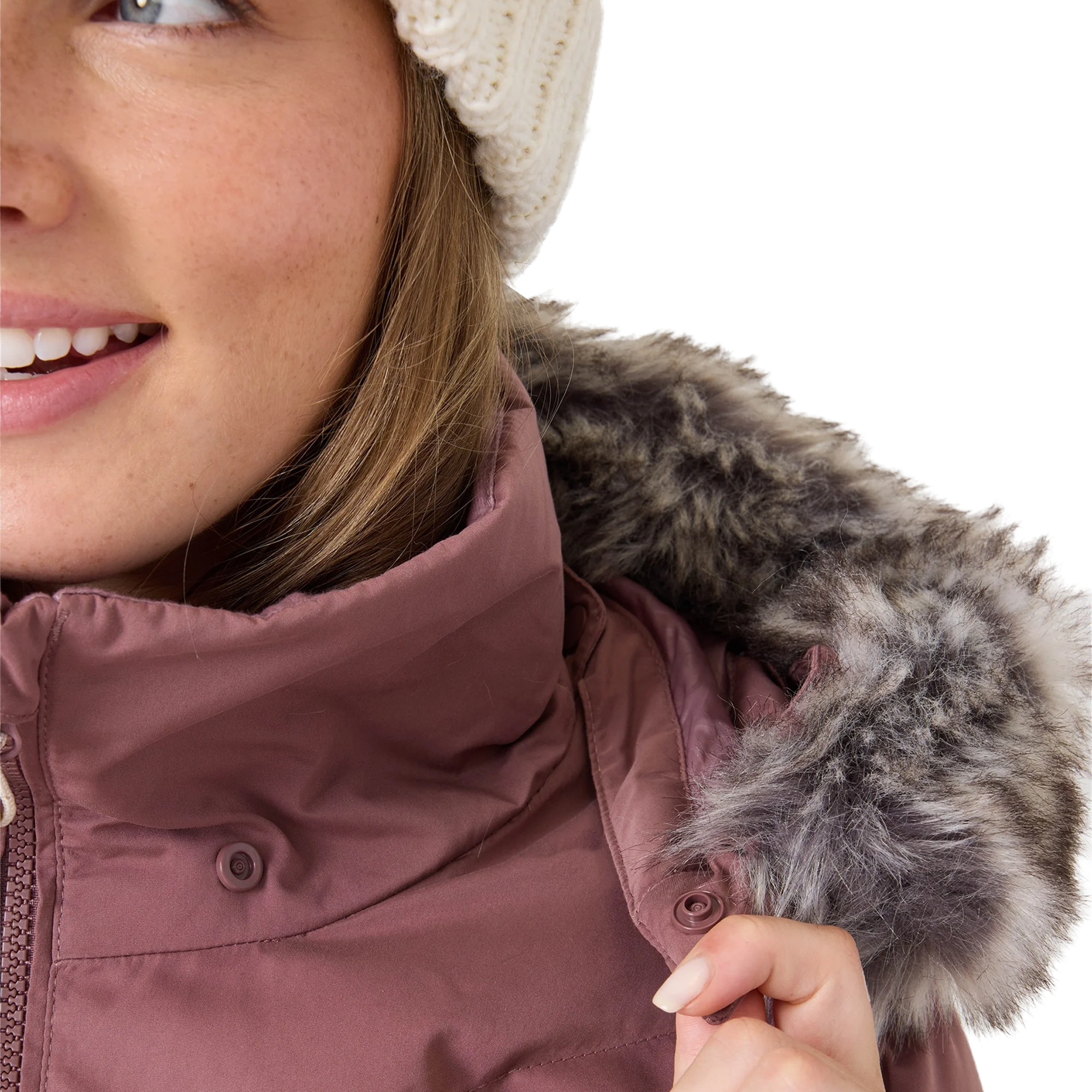 Roxy Women's Snowdrift Jacket detachable faux-fur