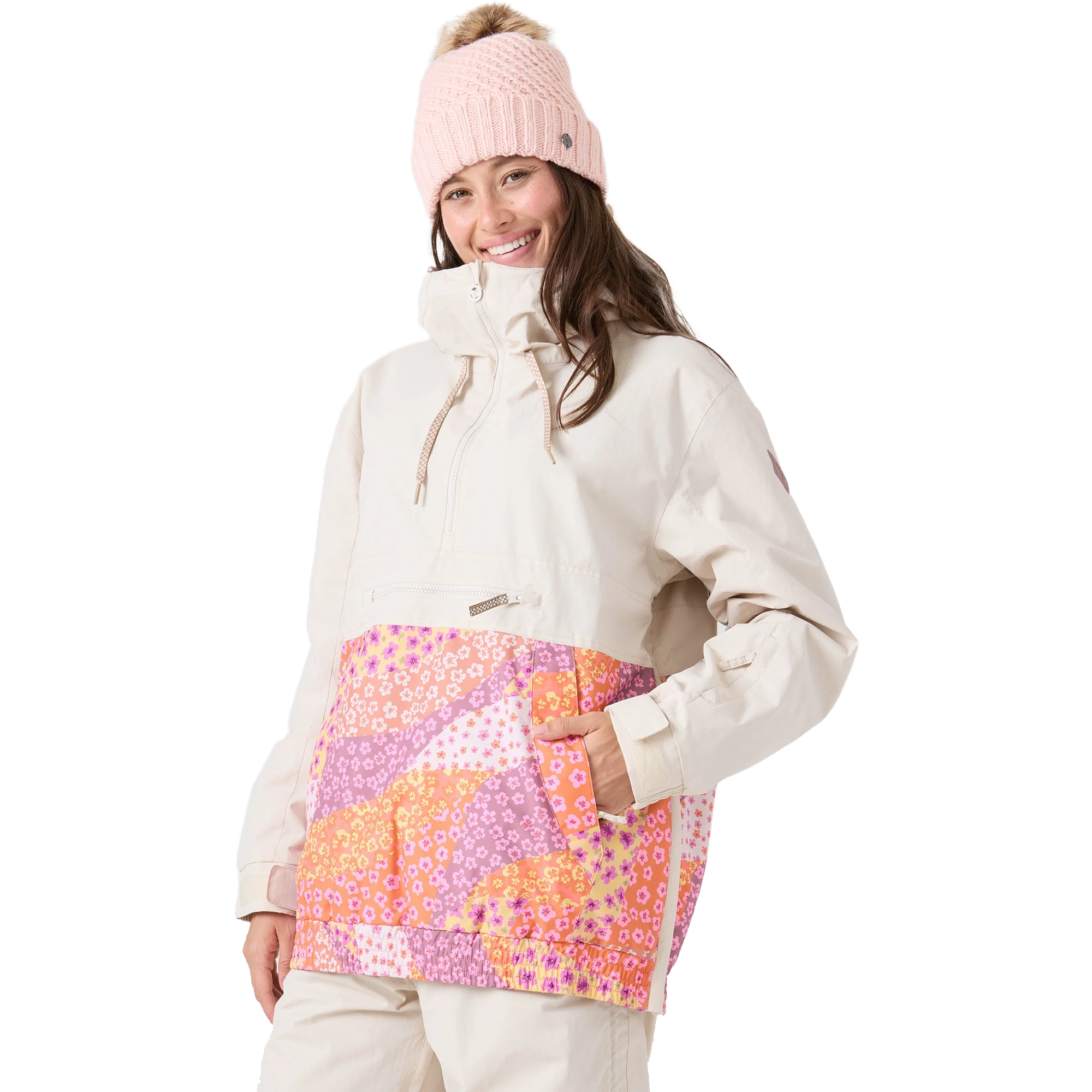 Roxy Women's Downtown Anorak Print in Petal Power