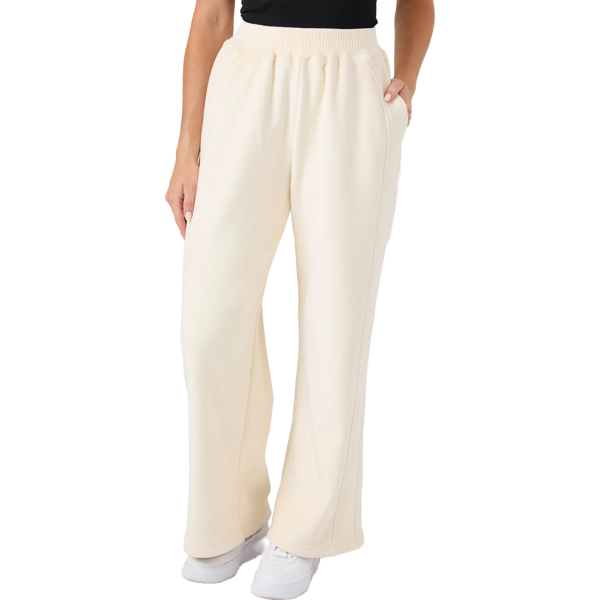Roxy Women's Vivi Bonded Velour Pant in Whitecap