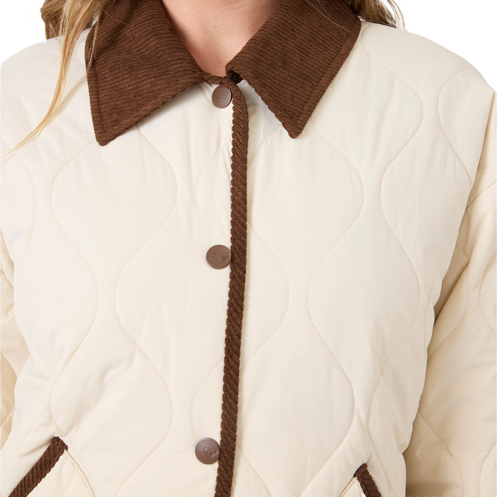 Roxy Women's Nyvea Quilted Barn Jacket Buttons