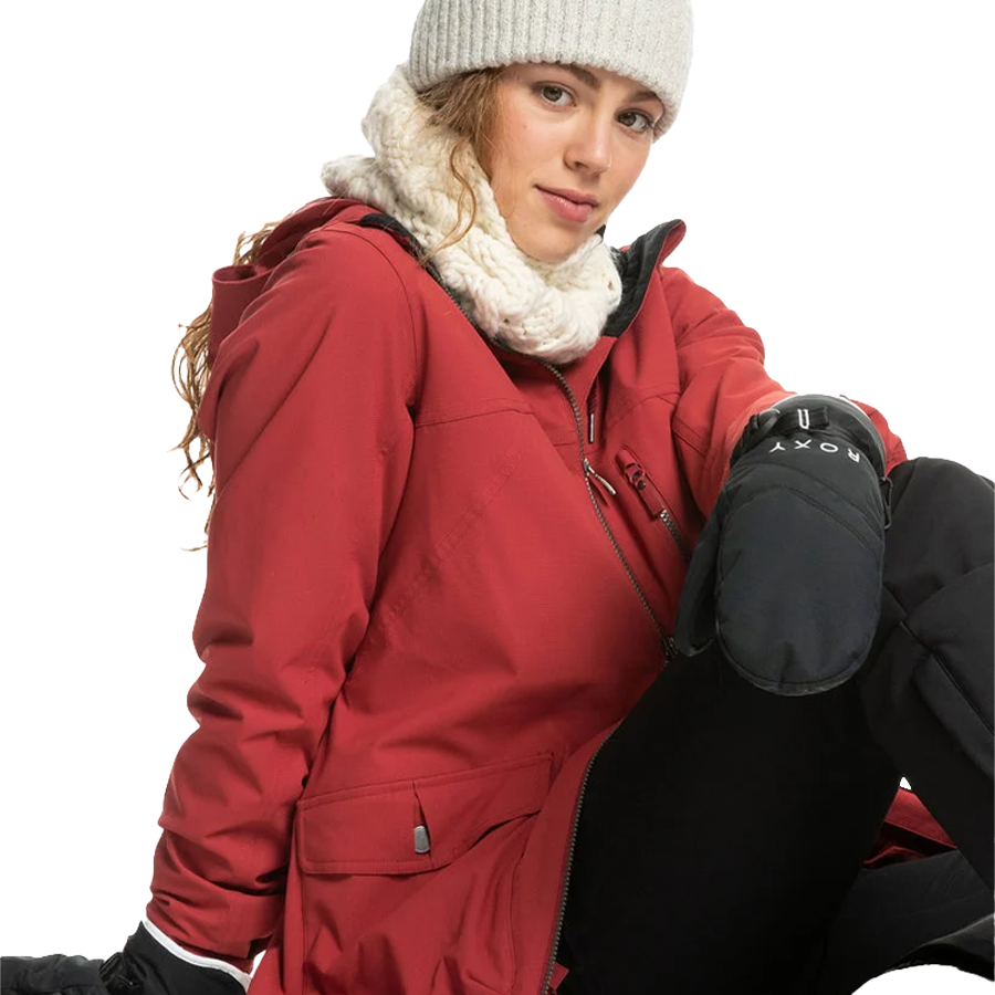 Roxy Women's Jetty Solid Mitt on Model sitting