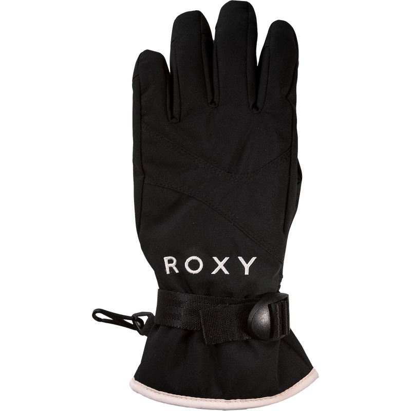 Roxy Youth Jetty Solid Glove in Black/Pink Salt