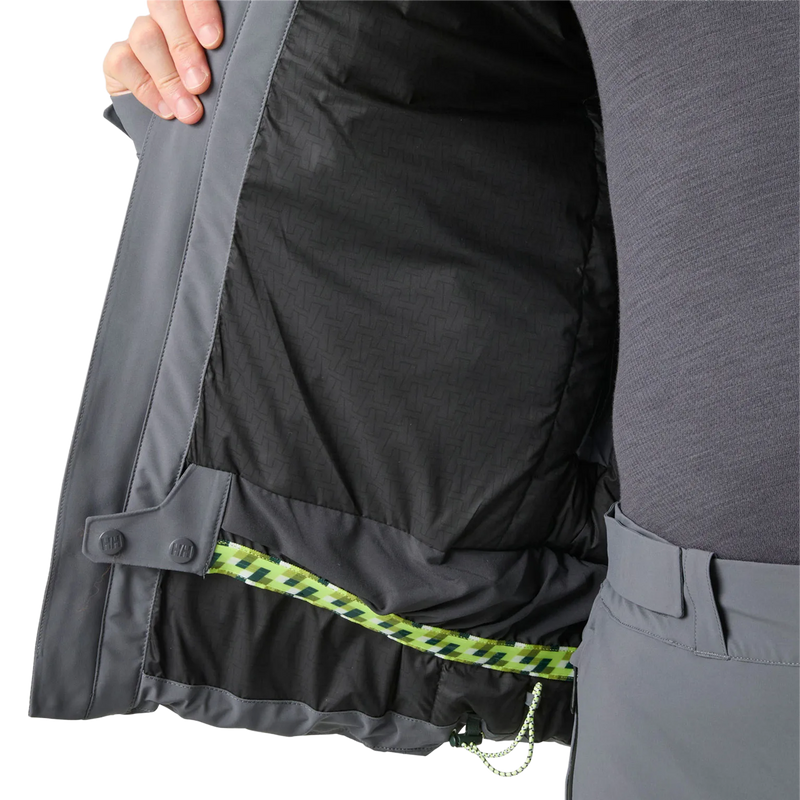 Helly Hansen Men's Alpha Puffy Jacket in Thunder Grey inside lining detail