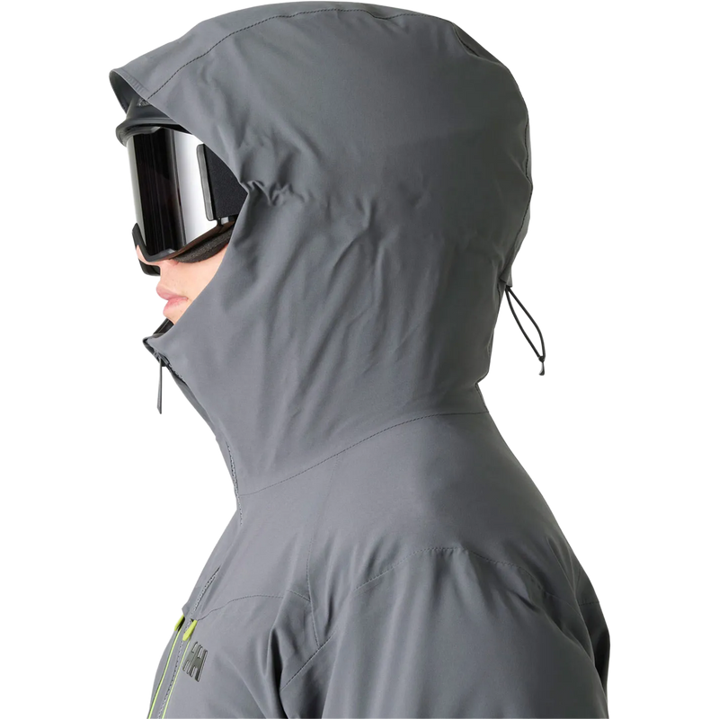 Helly Hansen Men's Alpha Puffy Jacket in Thunder Grey hood detail