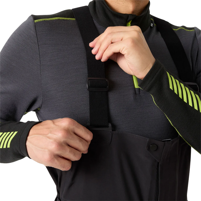 Helly Hansen Men's Sogn Bib Shell 2.0 Pant in Black strap detail