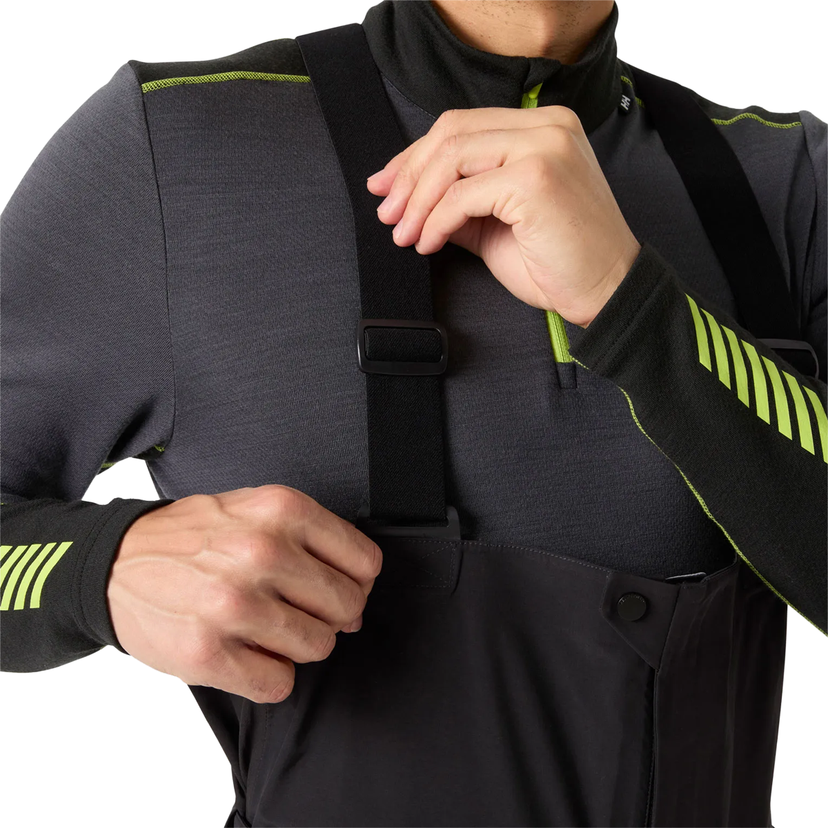 Helly Hansen Men's Sogn Bib Shell 2.0 Pant in Black strap detail