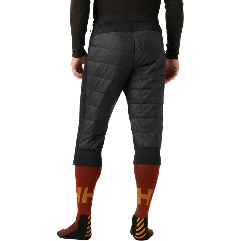 Helly Hanson Men's Ridge Lifaloft Insulator 3/4 Pant in Black back view on model