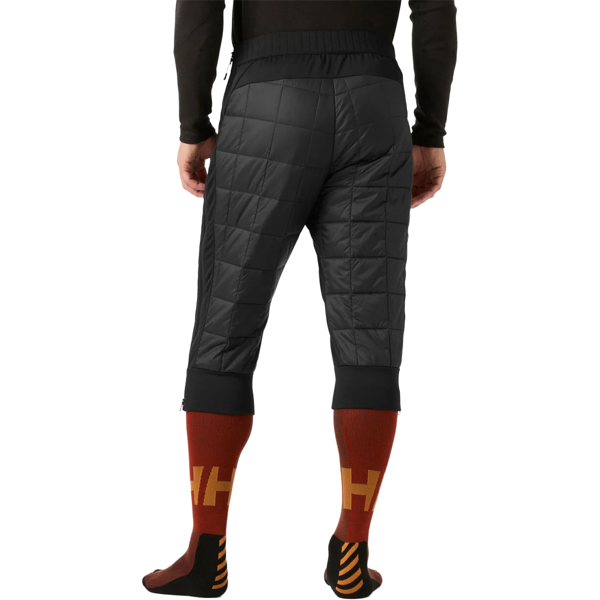 Helly Hanson Men's Ridge Lifaloft Insulator 3/4 Pant in Black back view on model