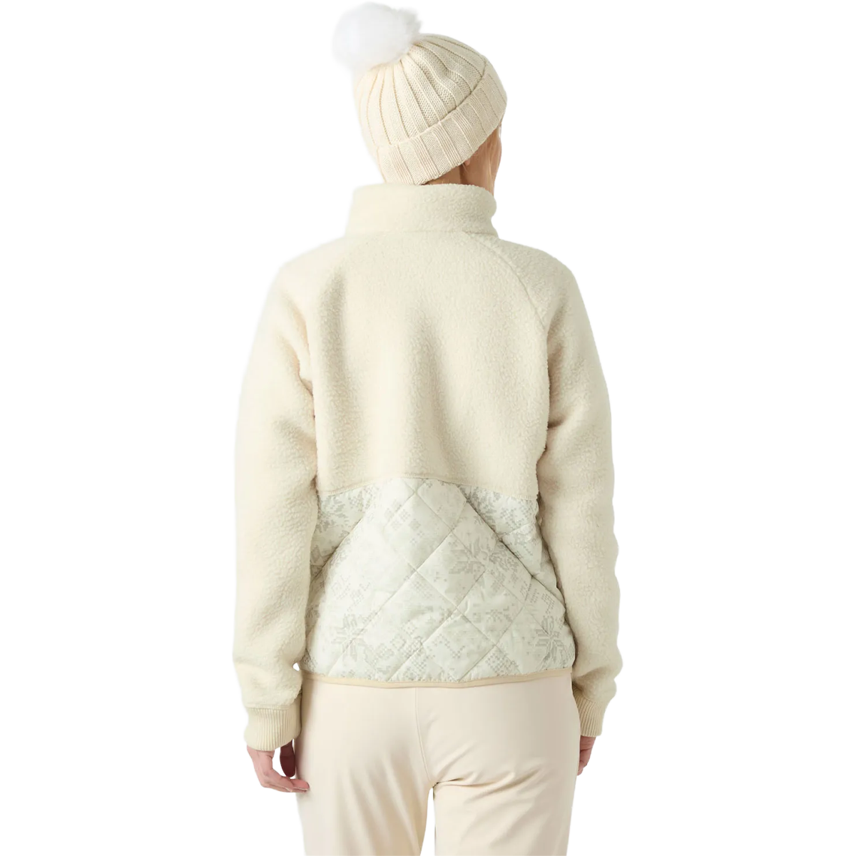 Helly Hanson Women's Bliss Hybrid Jacket in Cream back view on model