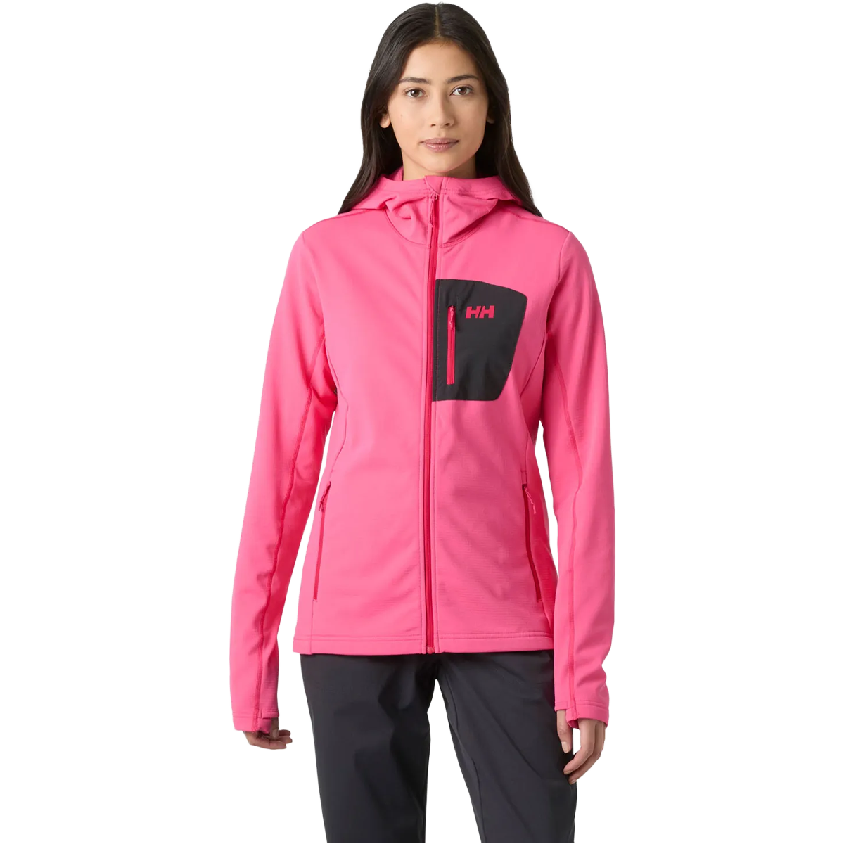 Helly Hanson Women's Versalite Hooded Jacket in Hot Pink on model