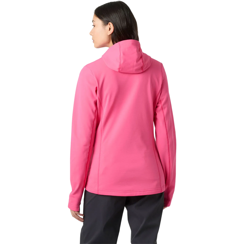 Helly Hanson Women's Versalite Hooded Jacket in Hot Pink back view on model