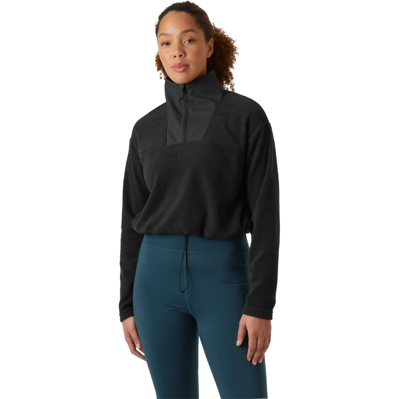 Helly Hansen Women's Daybreaker Cropped Fleece in Black on model