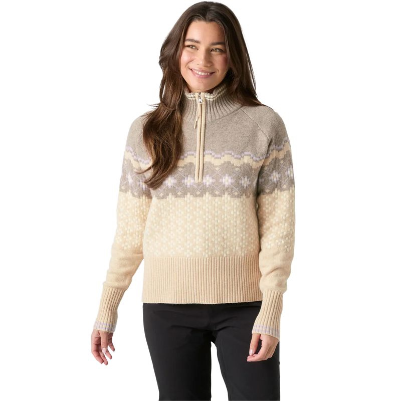 Helly Hansen Women's Apres Knit Sweater in Elmwood Melange on model